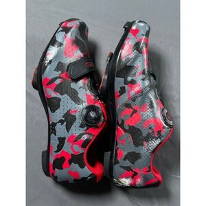 Speed Camo Road Cycling Shoes Red Grey Black Size 39 3-Bolt Cleats SPD-SL